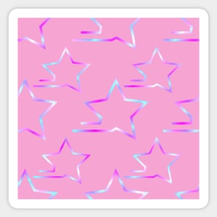 Fast Stars Magenta and Blue on Pink Repeat 5748 Sticker